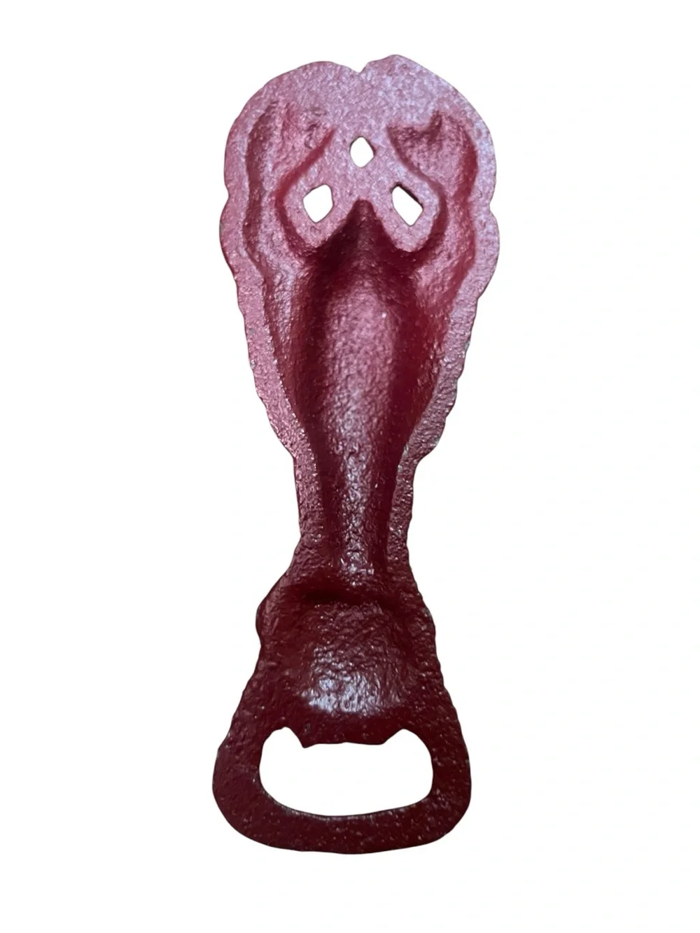 Artisan Burgundy Lobster Bottle Opener Cast Iron